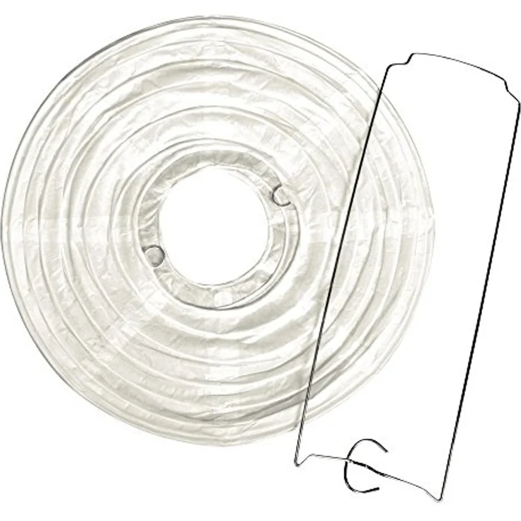 Papierlampion, 20cm ø, m. Metallgestell, Beutel 2Stück, weiß (1,49 € pro 1 Stück) – Bild 2