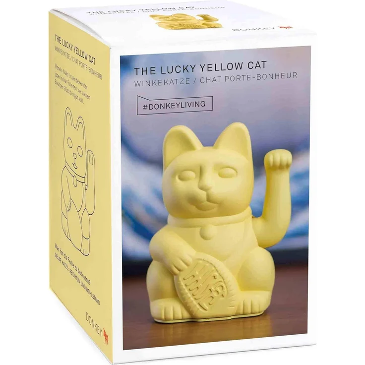 Donkey Winkekatze Lucky Cat Yellow – Bild 4
