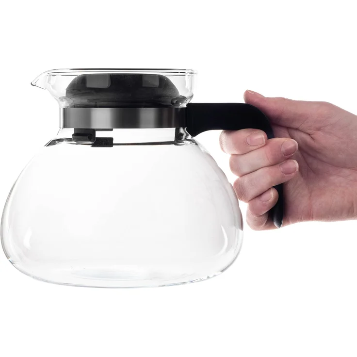 KADAX Hitzebeständige Teekanne mit Deckel, Glas, schwarz, 1,7L – Bild 3