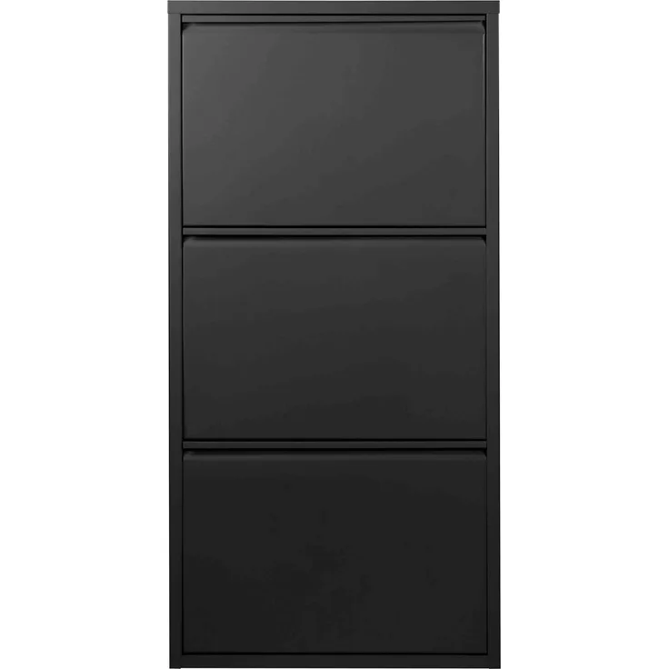 Schuhkipper >BLACK< (1stk) Schwarz lackiert, Metall, montiert - 50x105x15cm (BxHxT)