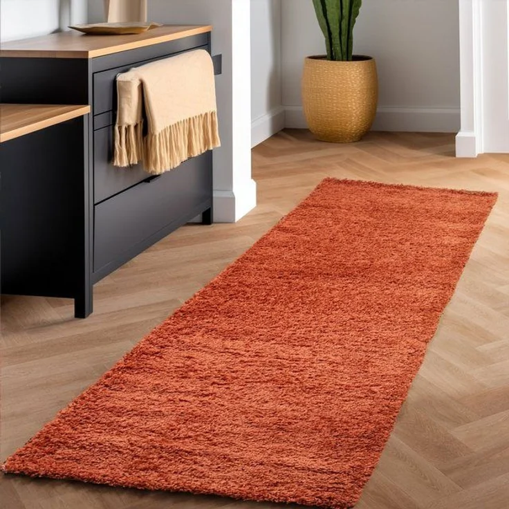 SIMPEX24 Teppich Unicolor - Einfarbig, Läufer, Höhe: 30 mm, Einfarbig Shaggy Teppich Wohnzimmer Langflor Versch. Farben und Größen – Bild 4
