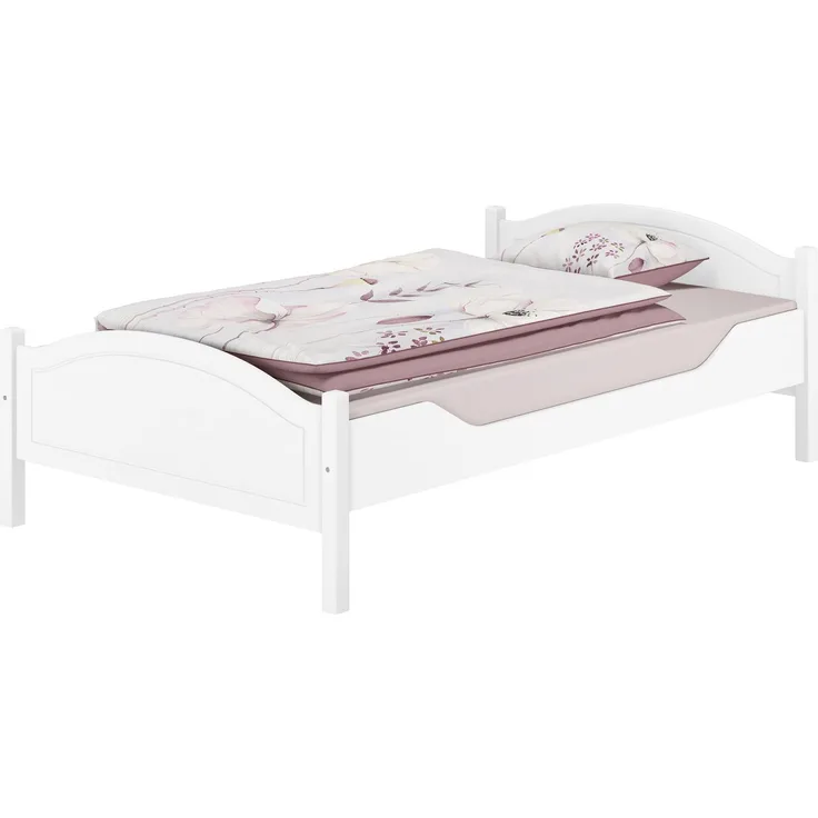 Einzelbett Kiefer weiß 120x200 Bettrahmen Singlebett ohne Zubehör