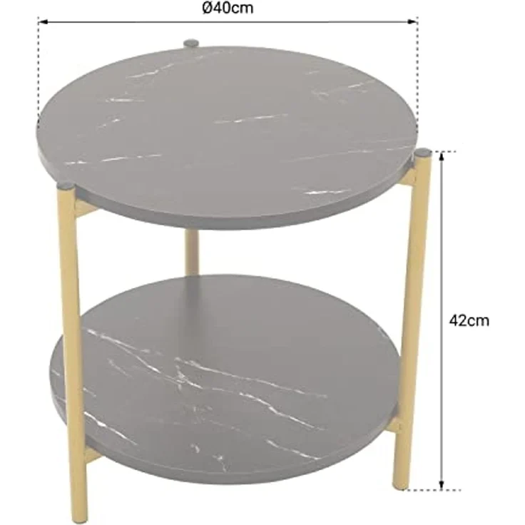 Happy Garden Couchtisch mit Marmoreffekt und goldenen Beinen Rosalie – Bild 3