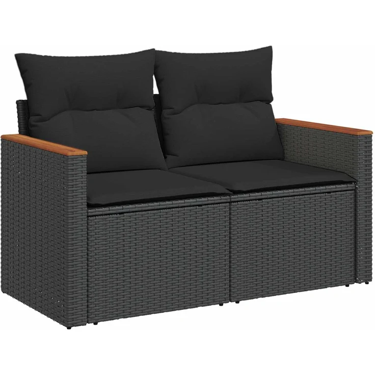 vidaXL Sofa Set 5 stk. Schwarz Polyrattan und Stahl 3447931 – Bild 3