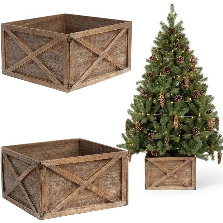 COIL Weihnachtsbaumdecke Weihnachtsbaumabdeckung, Weihnachtsbaumrock, Weihnachtsbaumständer, oval, rechteckig, Durchmesser ab 56 cm – Bild 1