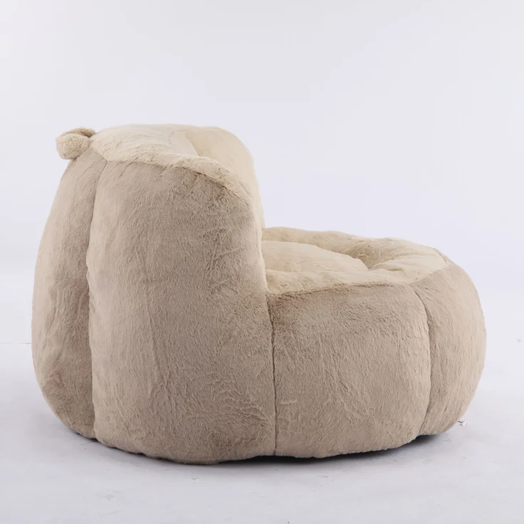 DESVIAE Sitzsack 106 x 110 x 77 cm Mehrfarbig aus Kunstfell – Schaumstoffflocken, Tragegriff – Bild 7