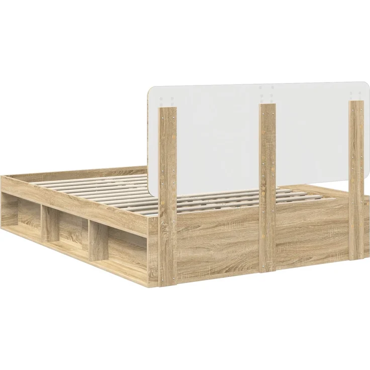 vidaXL Bettrahmen Sonoma 140 x 190 cm Massives Kiefernholz 3412490 – Bild 8