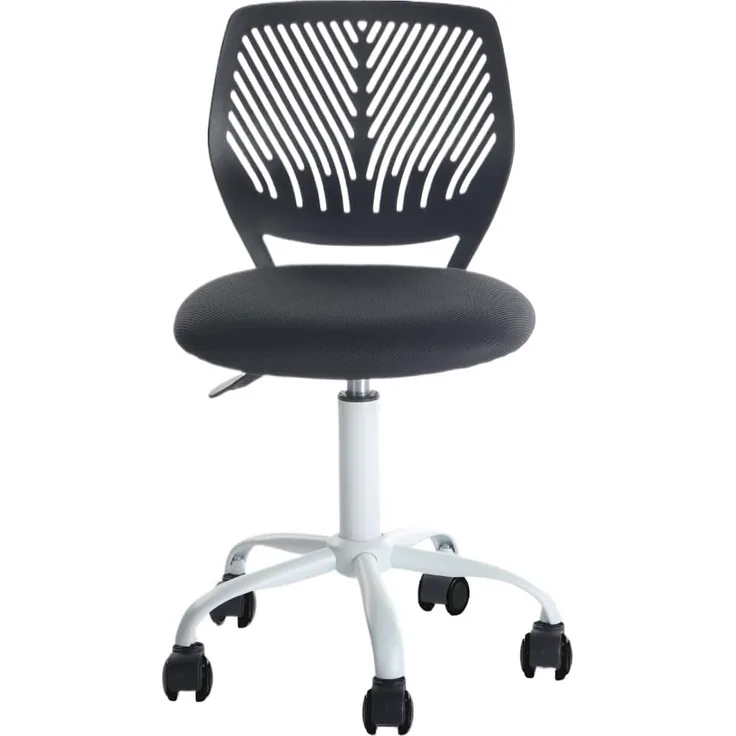 FurnitureR Set von 1 Schreibtisch Stuhl, einstellbare Höhe Task Stuhl, Drehstuhl mit kleinem Loch Rückenlehne Design für Schlafzimmer Arbeitszimmer, Schwarz