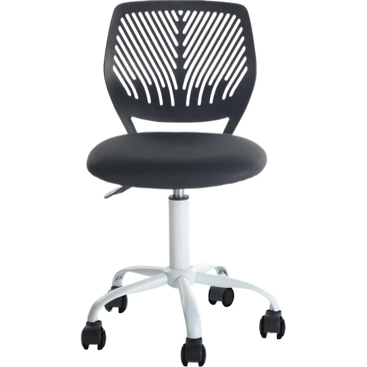 FurnitureR Set von 1 Schreibtisch Stuhl, einstellbare Höhe Task Stuhl, Drehstuhl mit kleinem Loch Rückenlehne Design für Schlafzimmer Arbeitszimmer, Schwarz