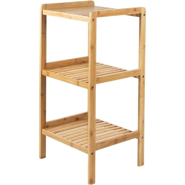 GreenBlue Badregal GB321, Badezimmerregal Bambus 3 Einlegeböden 37x33x78cm – Bild 1