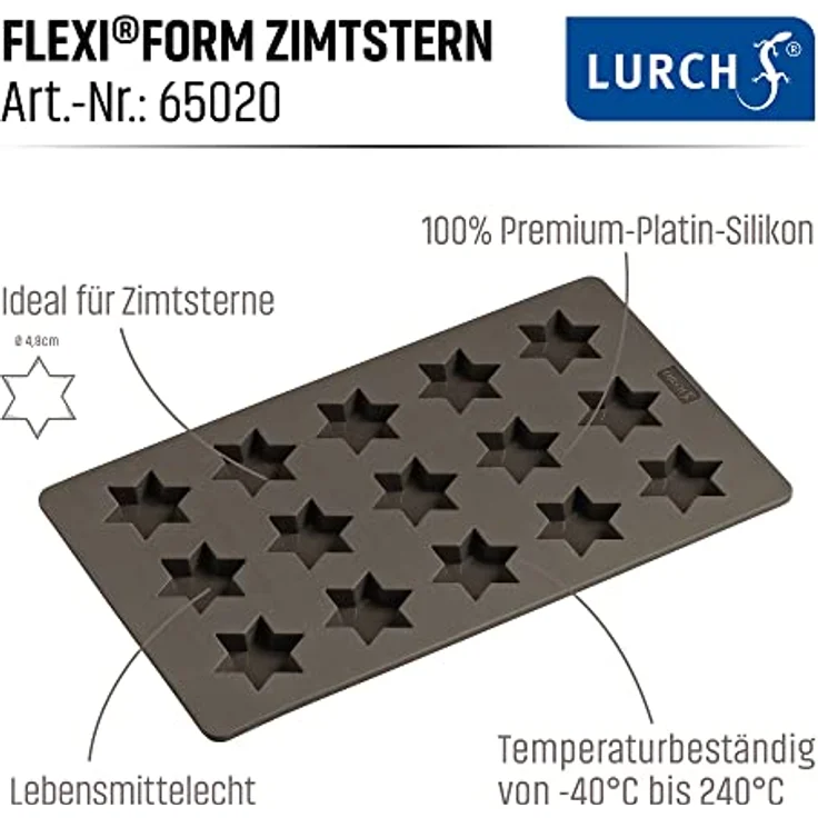 Lurch 565020 FlexiForm Zimtsterne 2er Set / 2 Backformen für Kekse je 17 x 30 cm braun – Bild 6