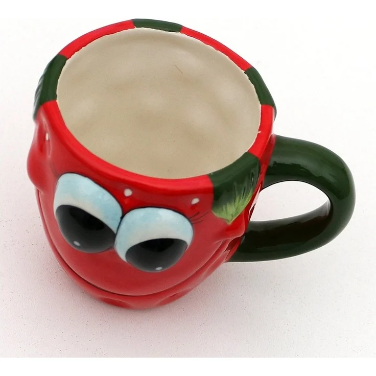 Dekohelden24 Tasse Kaffeebecher - Tasse als Erdbeer Größe H/Ø: 9 x 12 cm, 1-tlg, Dolomite – Bild 2