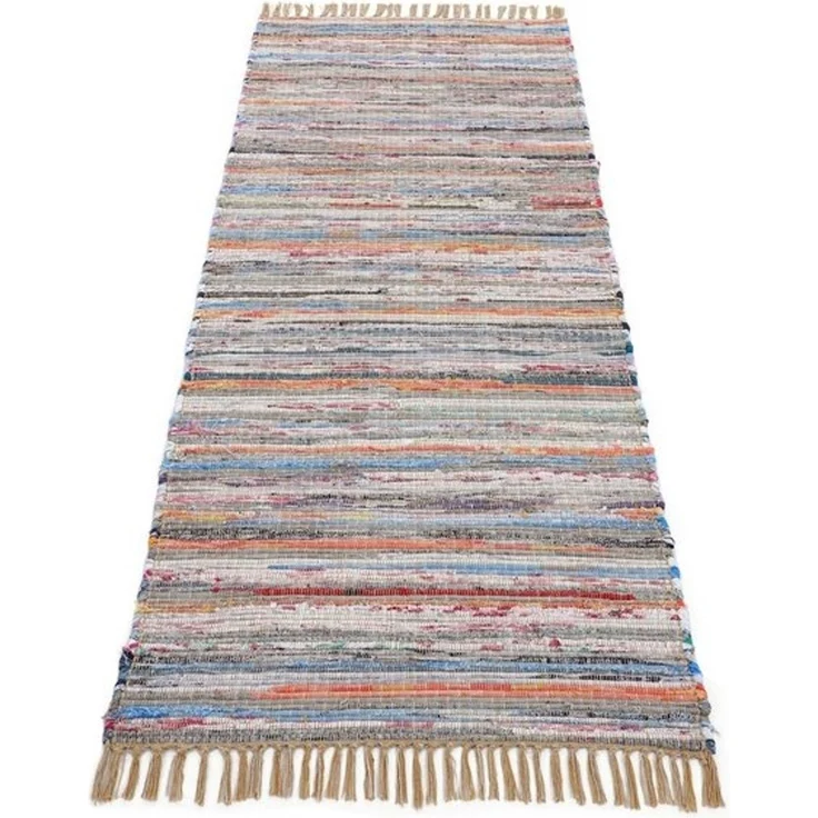 carpetfine Teppich Kelim Chindi, Wendeteppich, rechteckig, Höhe: 6 mm, handgewebt, Fleckerlteppich mit Fransen, auch vielen in Läufergrößen – Bild 4