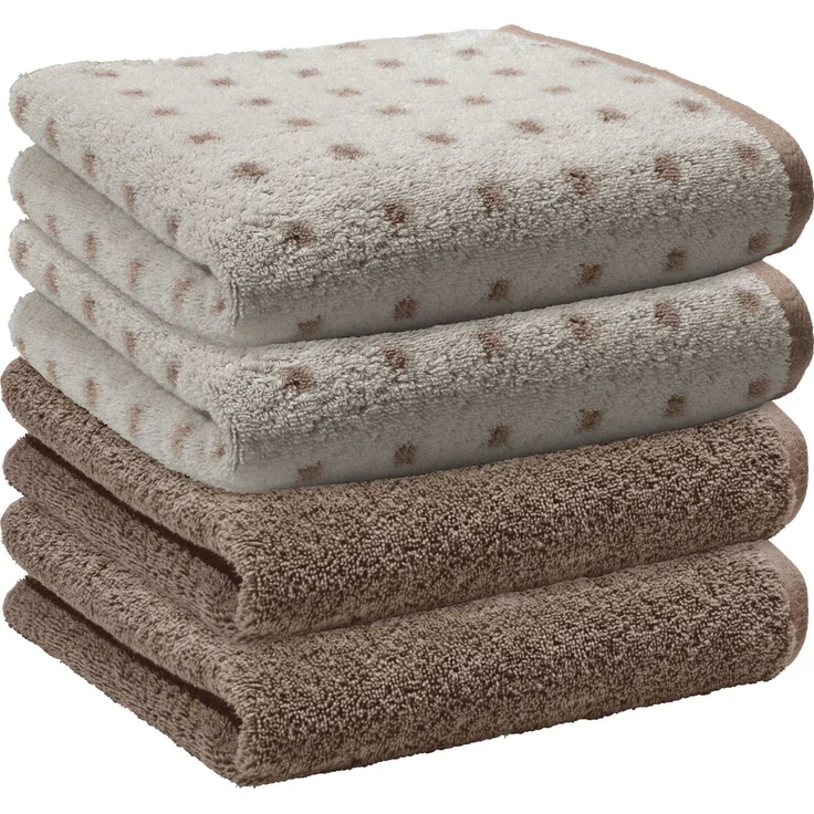 Erwin Müller Handtuch Handtuch "Sigmaringen" 4er-Pack, Frottier/Jacquard, Walk-Frottier Uni/Karo/gemustert – Bild 1