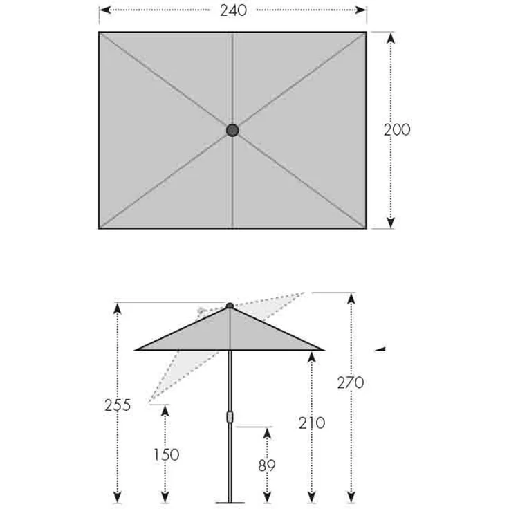 Derby by Doppler Sonnenschirm / Kurbelschirm "Basic Lift neo 200 x 250", natur, 250 x 200 cm – Bild 9
