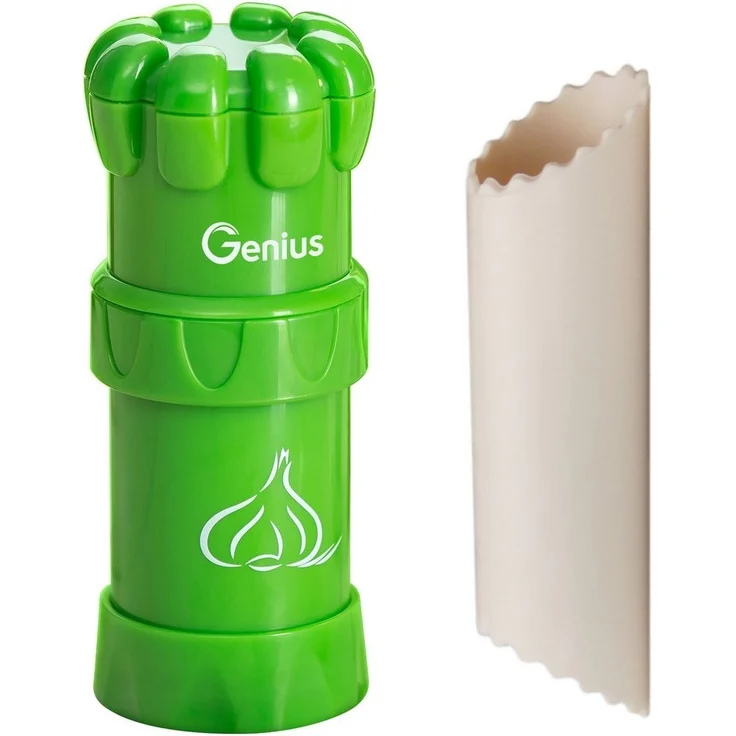 Genius Gemüse-Scheibenschneider Nicer Dicer Maestro inkl. Knoblauch-Schneider G5, Set 6tlg, (Spar-Set, 6-tlg), Super handlich & immer im Einsatz, wechselbare Einsätze – Bild 3