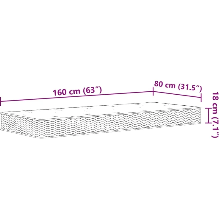 vidaXL Kindermatratze Bonnell-Federkern Mittel 80x160 cm 4016556 – Bild 8
