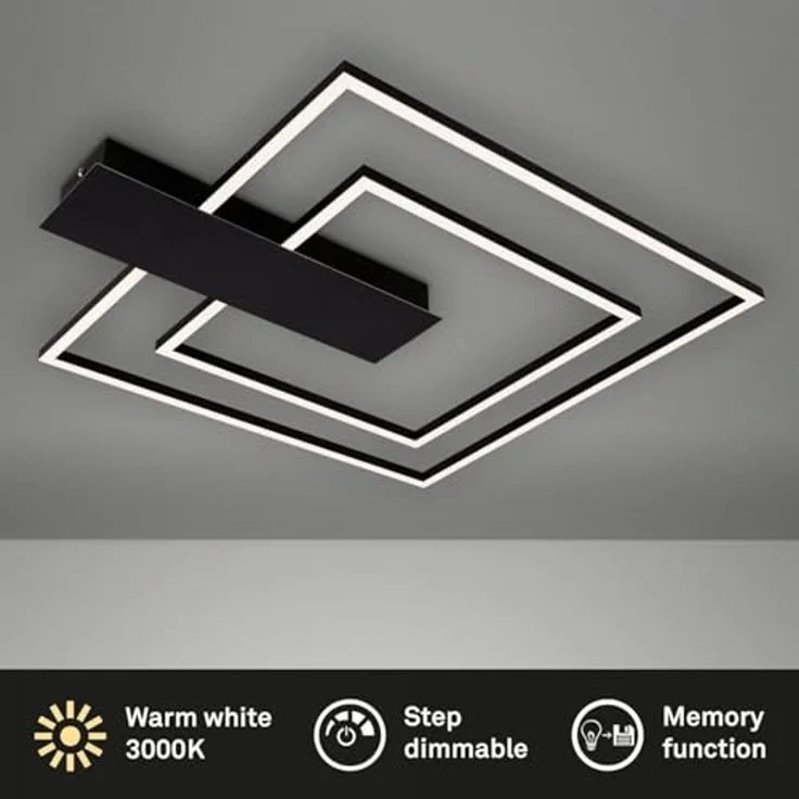 Briloner Leuchten Deckenleuchte Deckenleuchte NICO DUO, Deckenlampe dimmbar 25W 3000lm 3000K 57x48x4cm – Bild 6