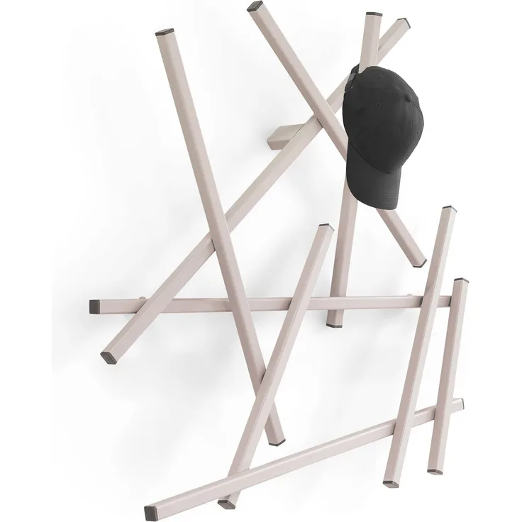 Spinder Design Garderobe Matches Stahl in Silky Taupe Modern Braun 79x10x79 cm