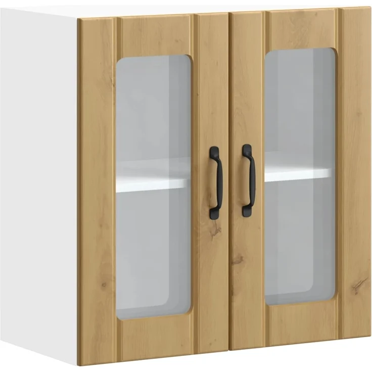 vidaXL Küchen-Hängeschrank mit Glastür Lucca Artisan-Eiche Holzwerkstoff 853916 – Bild 1