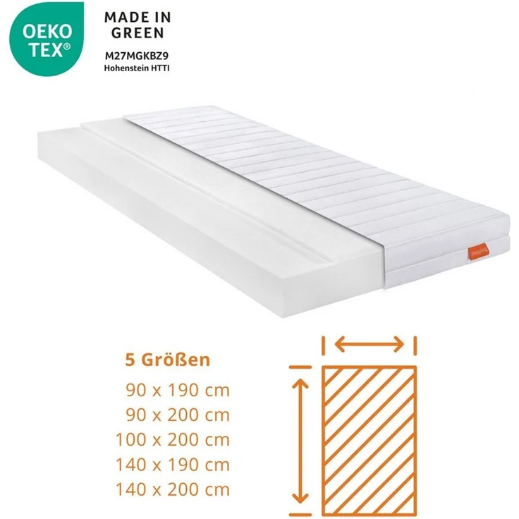 Komfortschaummatratze Basic 40, sleepling, 15 cm hoch, für Allergiker geeignet – Bild 2