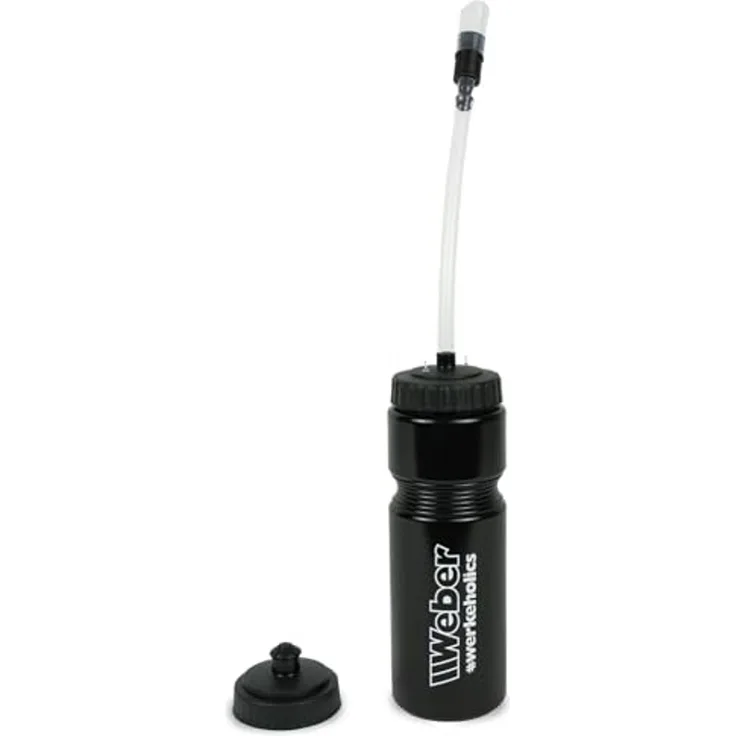 Weber GmbH Trinkflasche mit Schlauch Fahrradflasche, Inhalt 750ml, incl. Schraubdeckel mit Push-Pull Verschluss, Motorrad