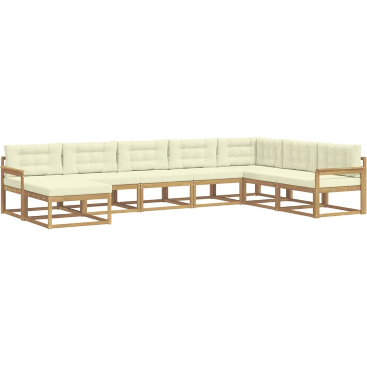 vidaXL Outdoor-Sofagarnitur 8 stk. 8-Sitzer Weiß und Creme 3386854 – Bild 2