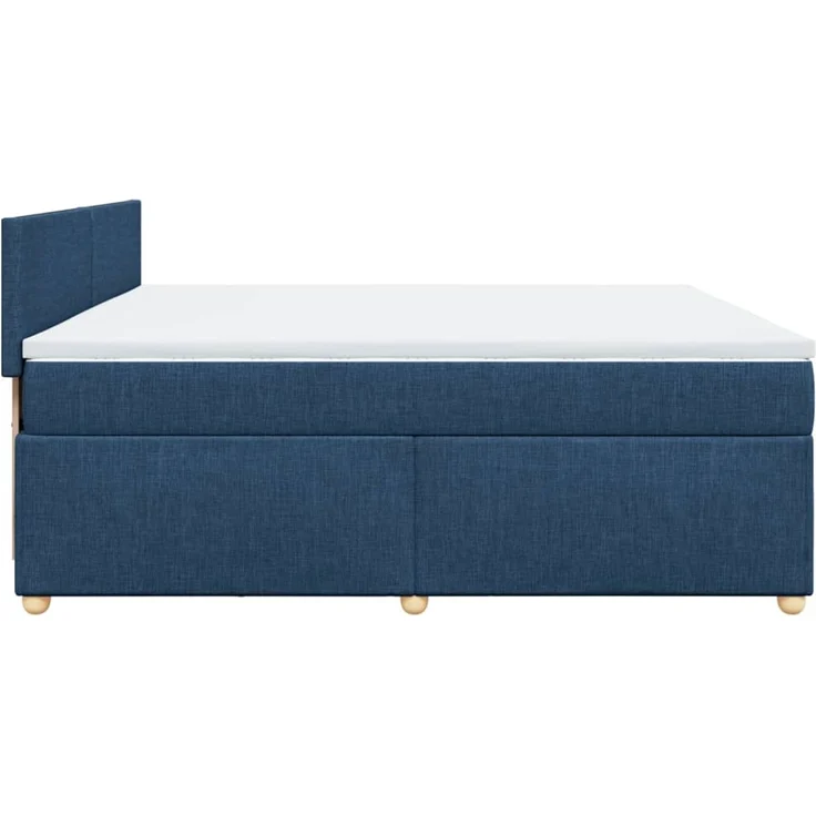 vidaXL Boxspringbett mit Matratze Blau 200x200 cm Stoff 3289086 – Bild 7
