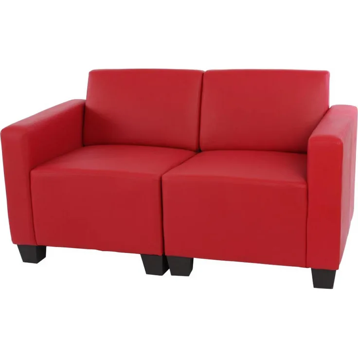 MCW Lyon 2-Sitzer Sofa, Rot, Textil, 136x76x72 cm, moderner Lounge-Stil, hohe Standfestigkeit, bequeme Sitzpolsterung