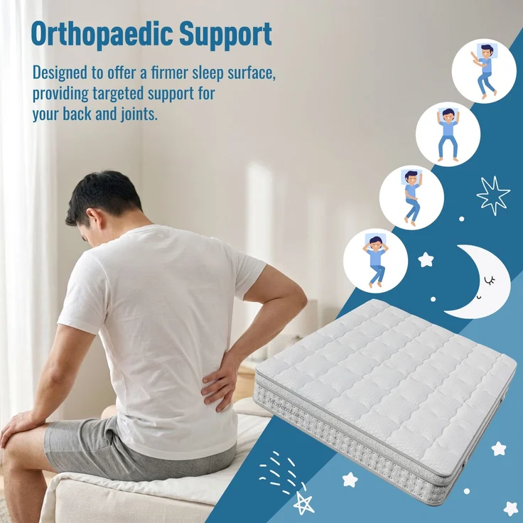 Novelux Hybrid Matratze 160x200 cm H3 – 7-Zonen Taschenfederkernmatratze & Kaltschaum, 25cm Hoch, Weiß. Atmungsaktiv, für Allergiker, bis 280kg belastbar – Bild 5