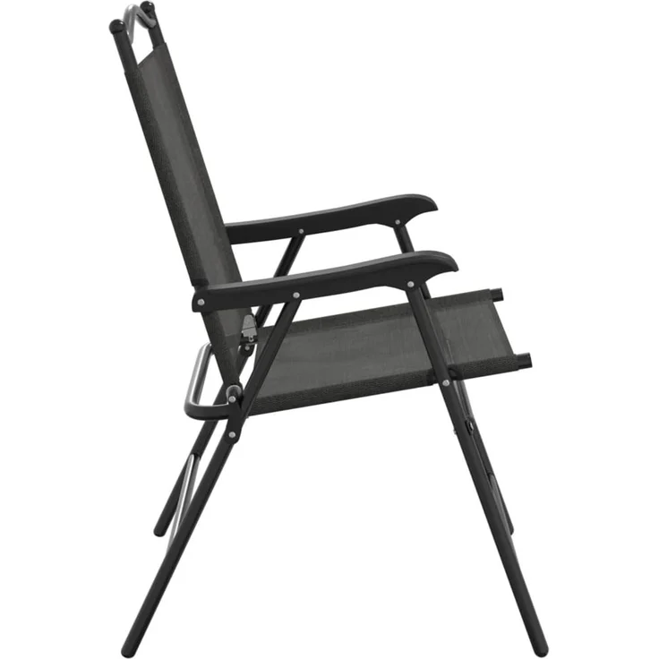 vidaXL Klappbare Gartenstühle 8 Stk. Graumeliert Stahl und Textilene 3157288 – Bild 5