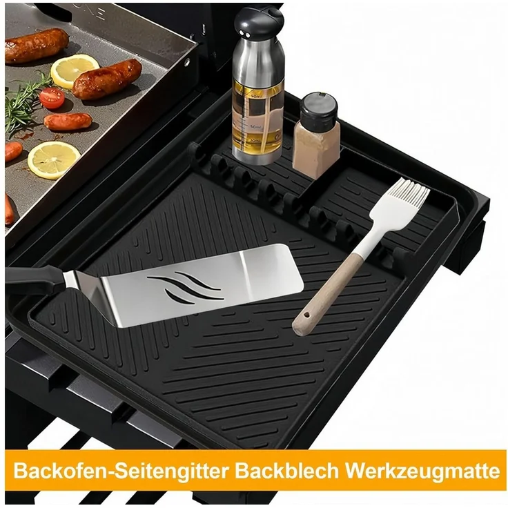 FOUORTUNATE-BEE Backmatte Silikon-Grillmatte für BBQ-Zubehör, hitzebeständig & rutschfest, BBQ-Silikonablage für Gewürze, Flaschen und Grillwerkzeuge – Bild 4