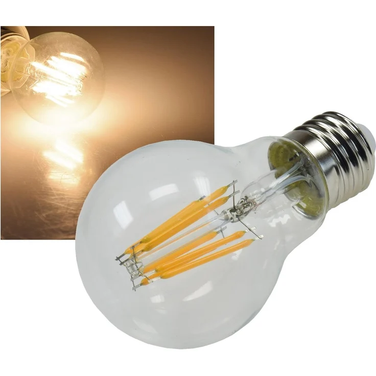 LED Glühlampe E27 "Filament G60k" klar 2700K, 970lm, 230V / 8W, warmweiß – Bild 1