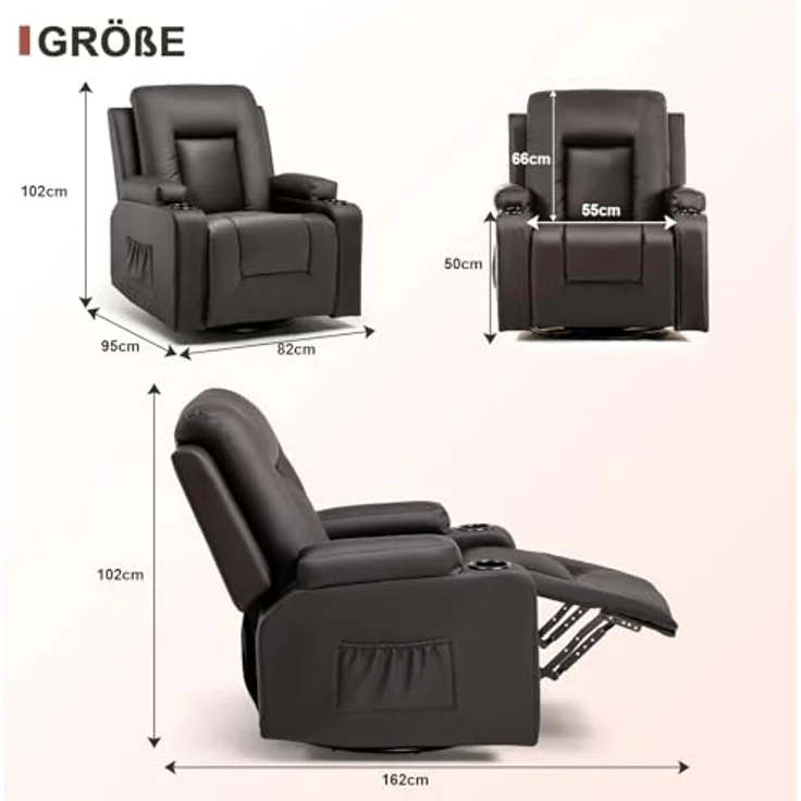 COMHOMA Relaxsessel Fernsehsessel TV-Sessel Loungesessel Wohnzimmer Einzelsofa – Bild 3