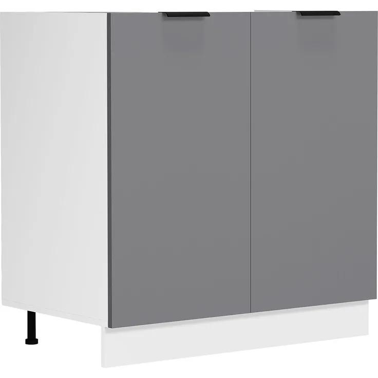 VCM Küchenmöbel Unterschrank Fasola 919306 Weiß / Anthrazit H. 82 x B. 80 x T. 46 cm