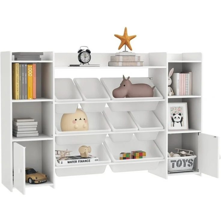 AIYAPLAY Kinderregal Kinder-Aufbewahrungsregal mit 8 herausnehmbaren Boxen, Spielzeugkiste 1-tlg, für Kinderzimmer, Kindergarten, Weiß – Bild 4