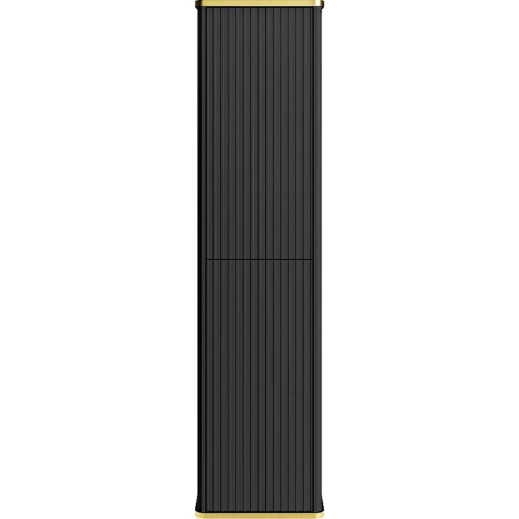 Vente-unique - KELIZA Badezimmersäule und -regal Holz, Platte Schwarz - B 25 cm x H 140 cm x L 35 cm – Bild 2