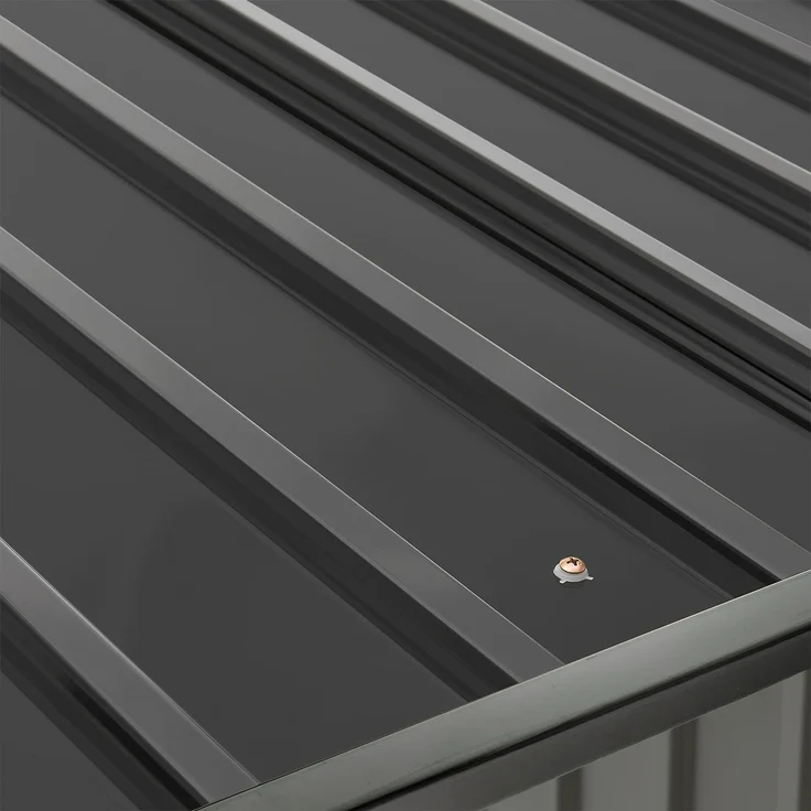 Juskys Holzunterstand Enno für Brennholz außen - Kaminholzregal aus Stahl - Unterstand für Kaminholz aus Metall in Anthrazit - Brennholzregal – Bild 10