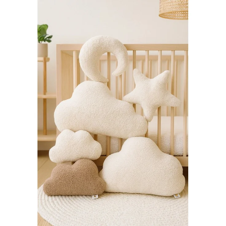 BABEES Dekokissen DEKOKISSEN Boucle Kuschelkissen Herz Wolke GROß 40x25, XXL 60x35 cm, Wolkenkissen Deko Kissen Geschenk Baby Kinderzimmer Babyshower – Bild 3