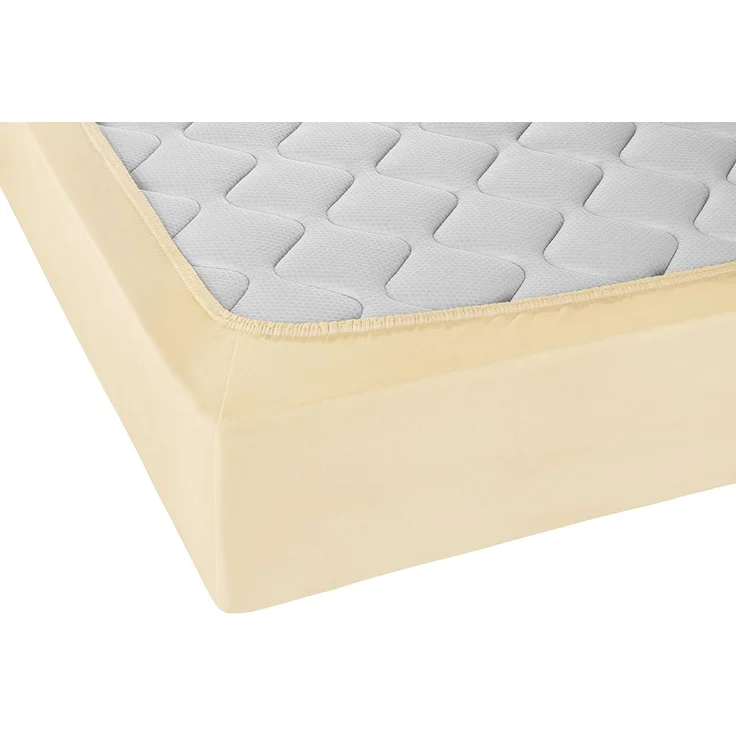 Biberna Jersey-Spannbetttuch, 100 % Baumwolle, Hellgelb, 1x 90x190 cm - 100x200 cm – Bild 3
