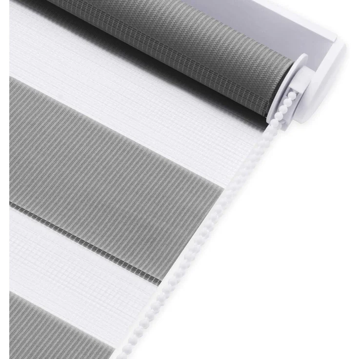 Deswell Doppelrollo Klemmfix ohne Bohren Anthrazit B40 x H120 cm (Stoffbreite 36cm) Rollos für Fenster ohne Bohren für Fenster mit Lichtdurchlässig & Verdunkelnd/Höhe Stufenlos Verstellbar – Bild 8