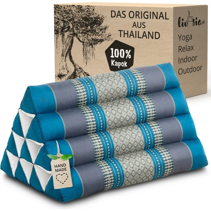 livasia Keilkissen Dreieckskissen Classic, vegan und handgefertigt, 30x50x29cm, Kapok – Bild 1
