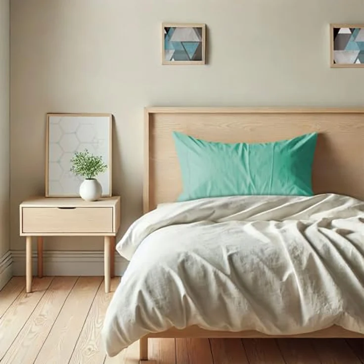 ECOMMERC3 Packung mit 2 Kissenbezügen, 45x100 cm, extra weich und bequem, Aquamarin, atmungsaktiv, leicht zu waschen – Bild 7
