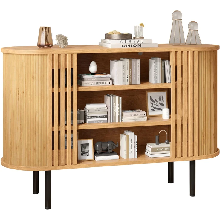 ZUBALIYA Sideboard 120x40x80 cm, aus MDF / Spanplatte, Natur – Bild 11