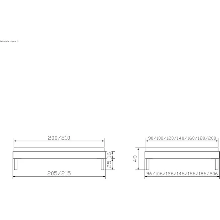 Hasena Bett Rapallo Trento Weiß, puristisch ohne Kopfteil 120x210 cm, Komforthöhe 25 cm MDF weiss deckend – Bild 5