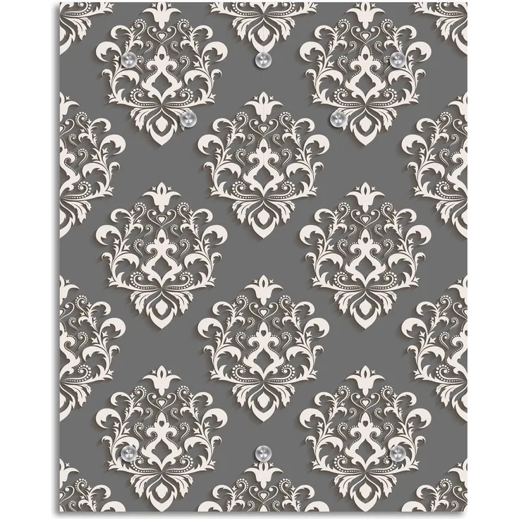 Queence Garderobe - "Ornaments" Druck auf hochwertigem Arcylglas inkl. Edelstahlhaken und Aufhängung, Format: 100x120cm