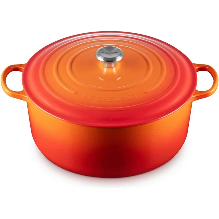 Le Creuset Bräter rund Signature 34 cm Ofenrot - Orange - 34 cm – Bild 2