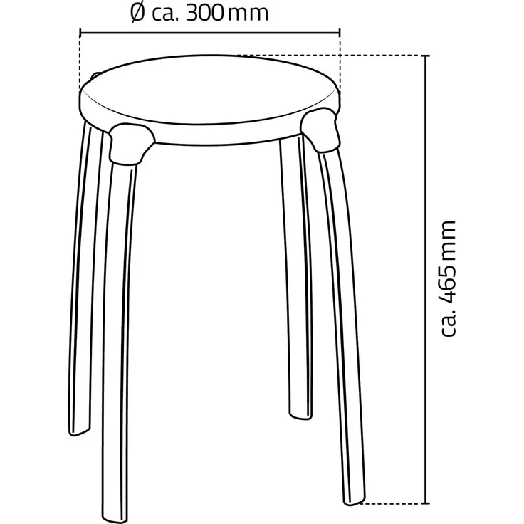RIDDER Assistent A1050101 Bad-Hocker rund, Rundhocker, Hocker, weiß – Bild 3