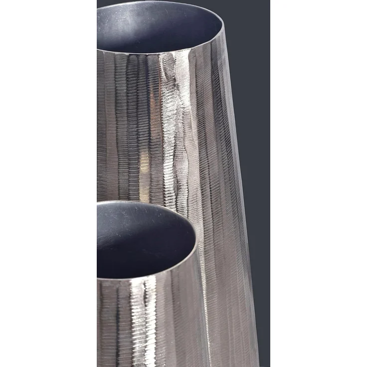 Deko Vase 2er Set Aluminium Silber Rund Blumenvase Modern – Bild 5