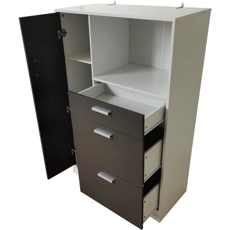 HTI-Line Küchenbuffet Küchenschrank Kombi L Blanca (Stück, 1-St, 1 Küchenschrank Kombi L Blanca) Küchenbuffet Mehrzweckschrank Mikrowellenschrank – Bild 4